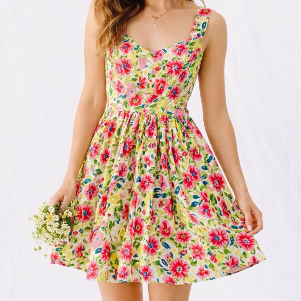 Vintage Brass Plum Floral Cottagecore Fit & Flare Dress Petite Retro Y2K 90’s